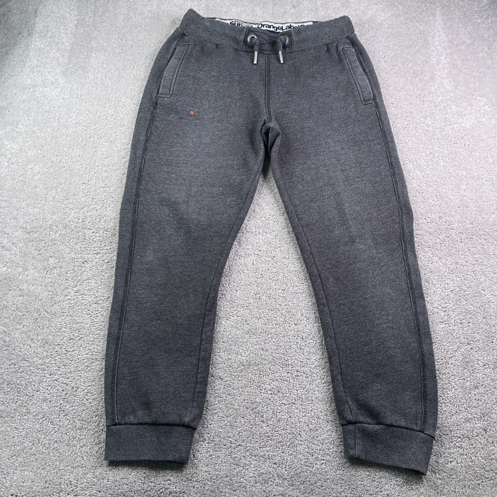 Superdry Pants Mens Large Grey Slim Fit Joggers Knit Sweatpants‎ Lounge